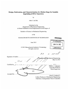 Design,  Fabrication, and  Characterization of a Motion ... Imprinting of DNA  Nanowires