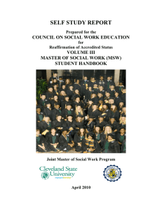 SELF STUDY REPORT COUNCIL ON SOCIAL WORK EDUCATION VOLUME III