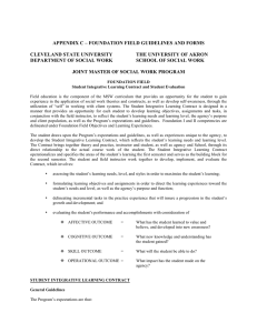 APPENDIX C – FOUNDATION FIELD GUIDELINES AND FORMS  CLEVELAND STATE UNIVERSITY