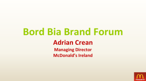 Bord Bia Brand Forum Adrian Crean Managing Director McDonald’s Ireland