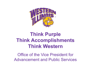 Think Purple Think Accomplishments Think Western Office of the Vice President for