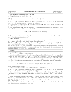 Math 3210 § 2. Sample Problems for First Midterm Name: SAMPLE −