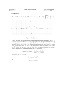 Math 3210 § 2. Third Midterm Exam Name: SomeSolutions −