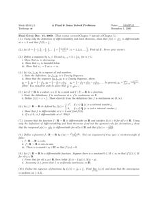Math 3210 § 2. A Final &amp; Some Solved Problems Name: SAMPLE