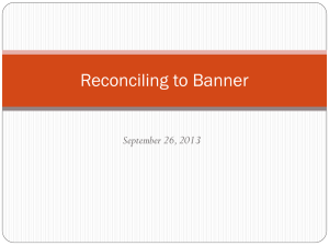 Reconciling to Banner  September 26, 2013