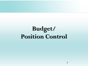 Budget/ Position Control 1
