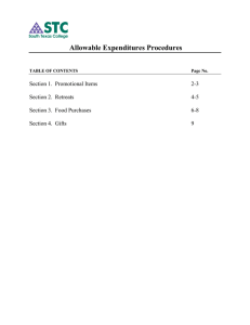 Allowable Expenditures Procedures