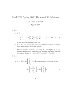 Math2270, Spring 2007: Homework 11 Solutions Dr. David M. Goulet