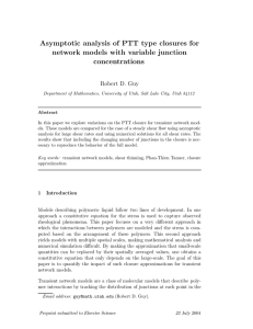 Asymptotic analysis of PTT type closures for concentrations Robert D. Guy
