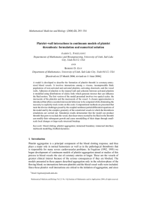 Platelet–wall interactions in continuum models of platelet