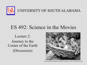 ES 492: Science in the Movies UNIVERSITY OF SOUTH ALABAMA Lecture 2: