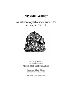Physical Geology  An introductory laboratory manual for students in GY 111