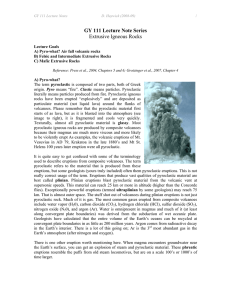 GY 111 Lecture Note Series Extrusive Igneous Rocks