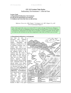 GY 111 Lecture Note Series Sedimentary Environments 1: Alluvial Fans
