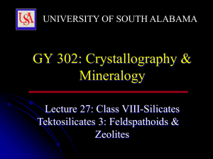 GY 302: Crystallography &amp; Mineralogy  Lecture 27: Class VIII-Silicates