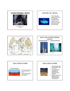 HYDROTHERMAL VENTS HISTORY OF VENTS