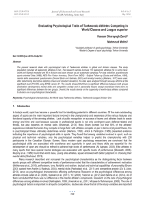 Evaluating Psychological Traits of Taekwondo Athletes Competing in Hassan Gharayagh Zandi