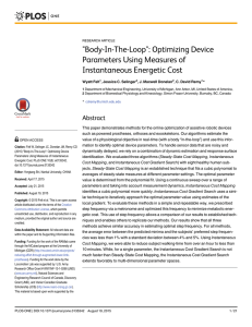 &#34;Body-In-The-Loop&#34;: Optimizing Device Parameters Using Measures of Instantaneous Energetic Cost