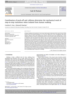 Coordination of push-off and