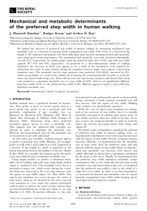 Mechanical and metabolic determinants J. Maxwell Donelan , Rodger Kram