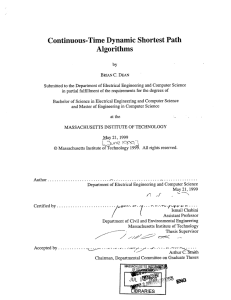 Continuous-Time  Dynamic  Shortest Path Algorithms