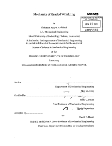 Mechanics  of Graded Wrinkling ARCHVES by JUN