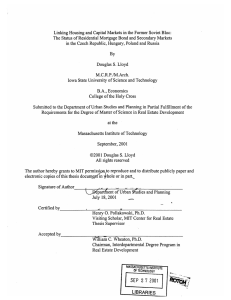 Linking  Housing and Capital  Markets  in the... The  Status  of Residential  Mortgage  Bond...