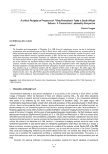 A critical Analysis on Processes of Filling Promotional Posts in... Schools: A Transactional Leadership Perspective