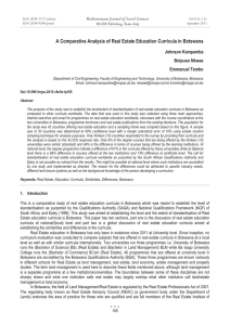 A Comparative Analysis of Real Estate Education Curricula in Botswana