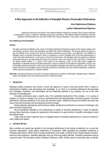 A New Apporoach to the Defenition of Intangible Results of... Mediterranean Journal of Social Sciences Irina Vladimirovna Elokhova Lyubov Aleksandrovna Nazarova