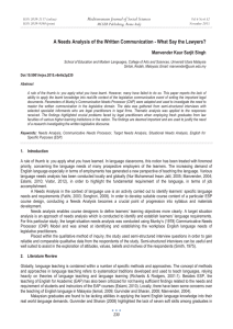 A Needs Analysis of the Written Communication - What Say... Mediterranean Journal of Social Sciences Manvender Kaur Sarjit Singh MCSER Publishing, Rome-Italy