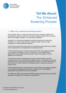 Tell Me About: The ‘Enhanced Screening Process’