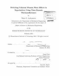 Detecting  Coherent  Phonon  Wave  Effects ... Superlattices  Using  Time-Domain Thermoreflectance N.