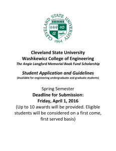 Cleveland State University Washkewicz College of Engineering  Deadline for Submission: