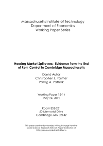 Massachusetts Institute of Technology Department of Economics Working Paper Series