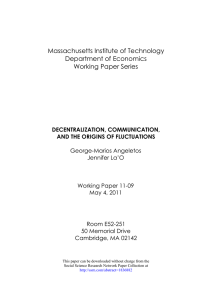 Massachusetts Institute of Technology Department of Economics Working Paper Series