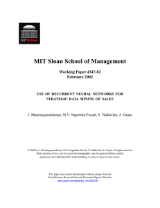 MIT Sloan School of Management Working Paper 4347-02 February 2002