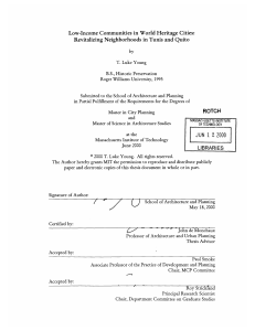 Low-Income  Communities  in World  Heritage Cities: