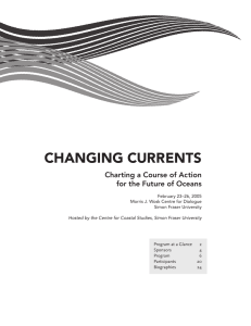 CHANGING CURRENTS Charting a Course of Action for the Future of Oceans