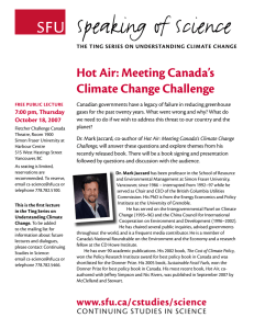 Speaking of Science Hot Air: Meeting Canada’s Climate Change Challenge