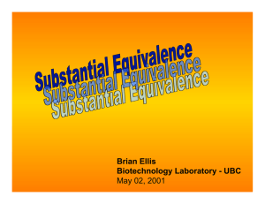 Brian Ellis Biotechnology Laboratory - UBC May 02, 2001