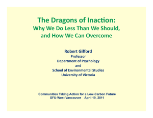 The Dragons of Inac/on:    Why We Do Less Than We Should,  and How We Can Overcome