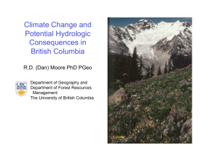 Climate Change and Potential Hydrologic Consequences in British Columbia