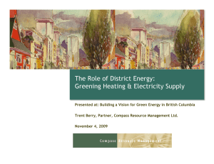 The Role of District Energy: Greening Heating &amp; Electricity Supply