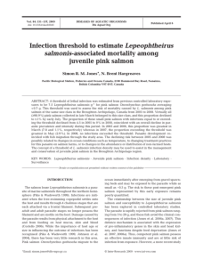 Infection threshold to estimate juvenile pink salmon Lepeophtheirus salmonis