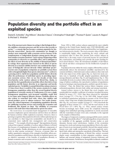 LETTERS Population diversity and the portfolio effect in an exploited species