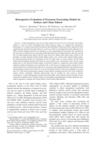 Retrospective Evaluation of Preseason Forecasting Models for Sockeye and Chum Salmon S