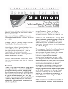 Proceedings from the Nutrients and Salmon Production Workshop Thursday November 21, 2002 S
