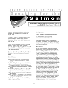 Proceedings of the Summit of Scientists on Sea Lice