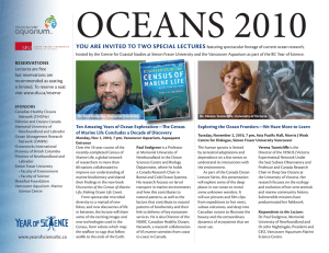 OCEANS 2010 YOU ARE INVITED TO TWO SPECIAL LECTURES
